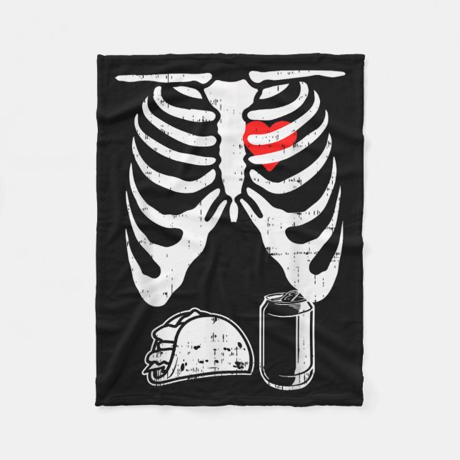 Couverture Polaire Skeleton Pregnancy Taco Beer Xray Halloween Soon D (Devant)