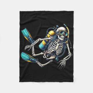 Couverture Polaire Skeleton Scu Diving Halloween Skeleton Scu Diver