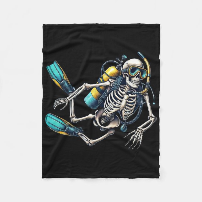 Couverture Polaire Skeleton Scu Diving Halloween Skeleton Scu Diver (Devant)