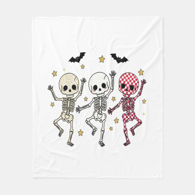 Couverture Polaire Skeletons de danse d'Halloween (Devant)