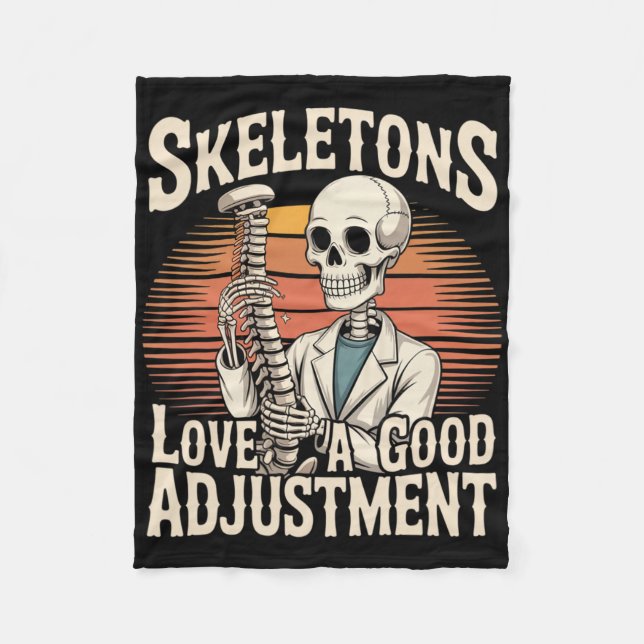 Couverture Polaire Skeletons Love A Good Adjustment Halloween Osteopa (Devant)