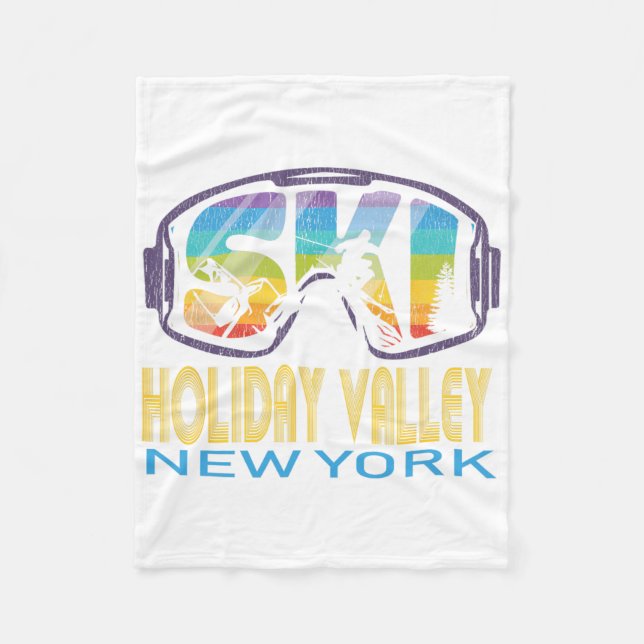 Couverture Polaire Ski Holiday Valley New York Vacances ski (Devant)