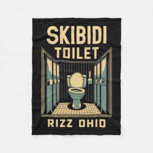 Couverture Polaire Skibidi Toilet Rizz Ohio Amusant Mème Retro Vintag