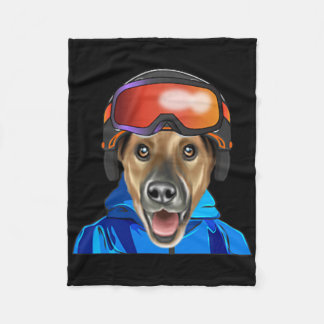 Couverture Polaire Skier Smoier Fox Terrier Snowboard Pocket