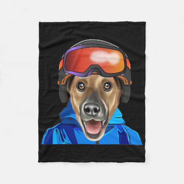 Couverture Polaire Skier Smoier Fox Terrier Snowboard Pocket (Devant)