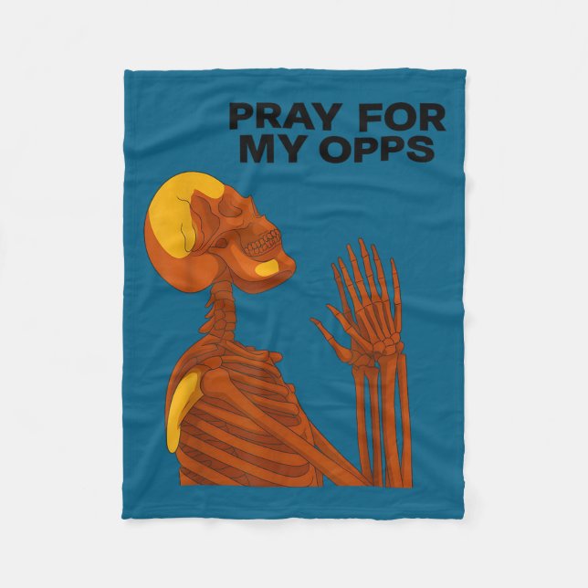 Couverture Polaire Skull Pray For My Opps 2026  (Devant)