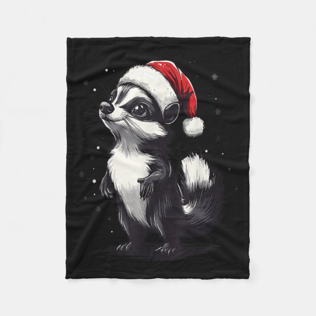 Couverture Polaire Skunk Santa Hat Funny Xmas Skunk Lovers Christmas  (Devant)