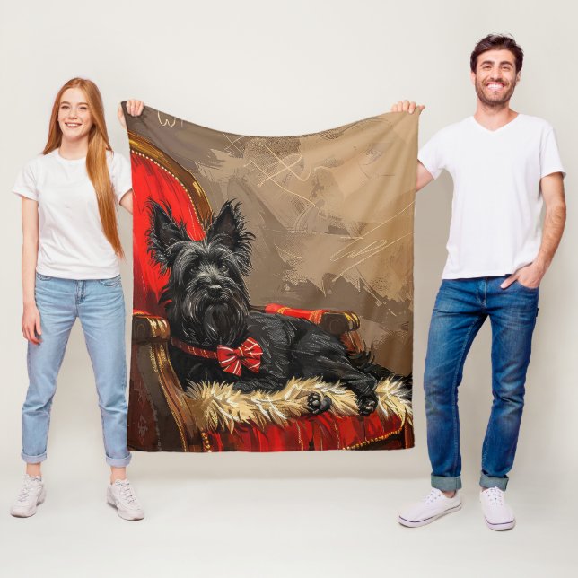Couverture Polaire Skye Terrier Chien Festif de Noël (En situation)