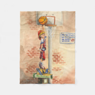 Couverture Polaire Slam Dunk sur le plateau de basket par Jay Throckm