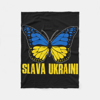 Couverture Polaire Slava Ukraini Support Ukraine Retro Ukrainian Flag