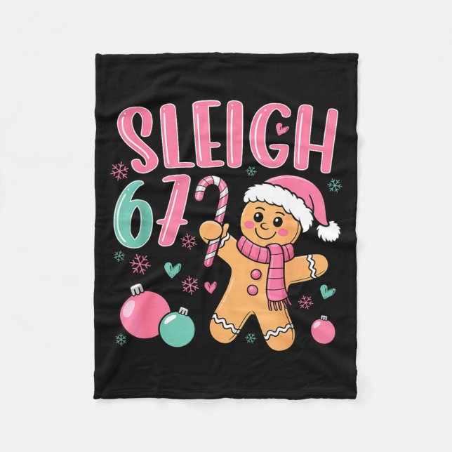 Couverture Polaire Sleigh 67 Gingerbread Christmas Six Seven Meme Vir (Devant)