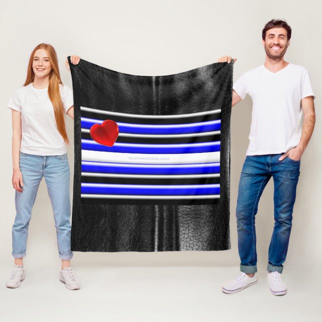 Couverture Polaire SlipperyJoe's Gay Leather Pride drapeau royal noir (En situation)