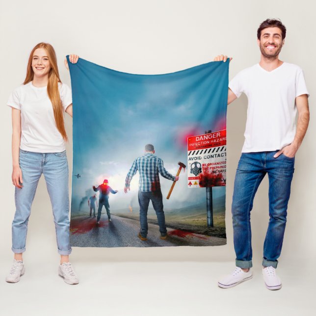 Couverture Polaire SlipperyJoe's heureux Halloween yeux brillants zom (En situation)