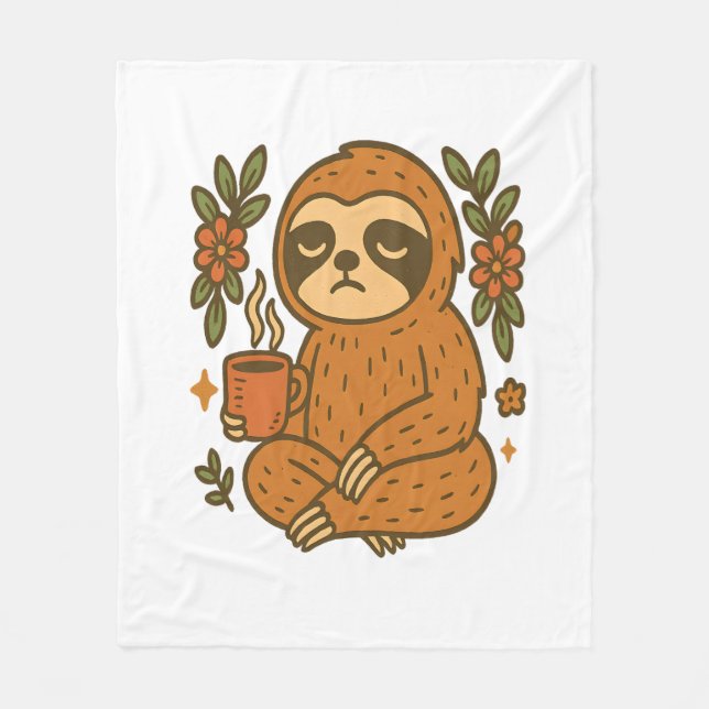 Couverture Polaire Sloth Jouer de la guitare (Devant)
