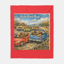 Sloth Road Rage – Rockwell‑Inspired Watercolor Car