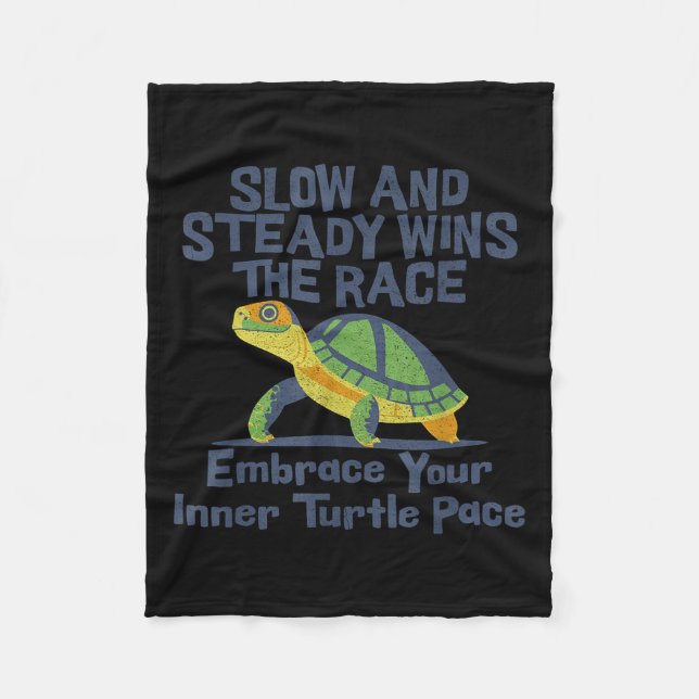 Couverture Polaire Slow Steady Wins The Race Inner Turtle Pace Funny  (Devant)
