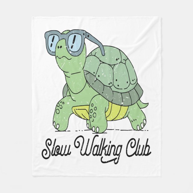 Couverture Polaire Slow Walking Club Cute Funny Turtle (Devant)