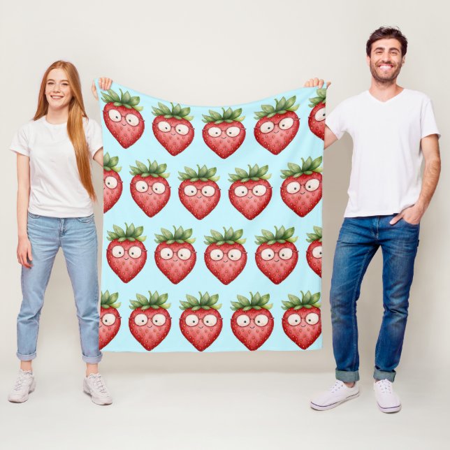 Couverture Polaire Smart Fraise  (En situation)