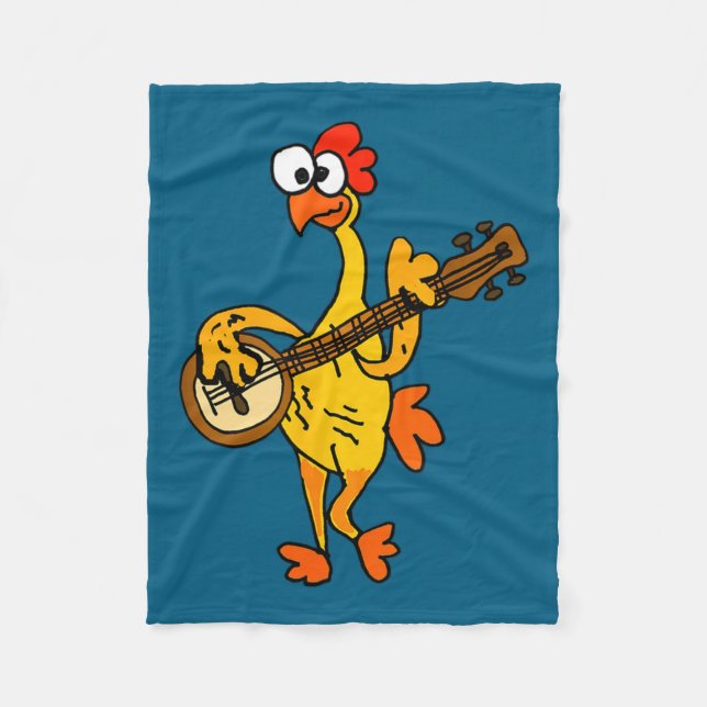 Couverture Polaire Smileteestank Funny Rubber Chicken Playing Banjo C (Devant)