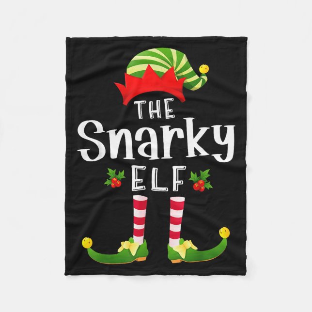 Couverture Polaire Snarky Christmas Elf Matching Pajama X-mas Party  (Devant)