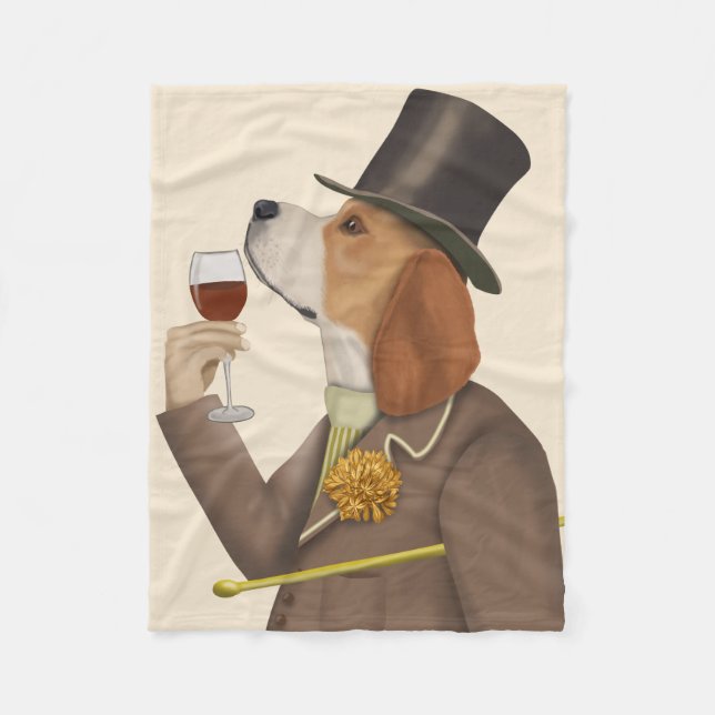 Couverture Polaire Snob de vin beagle (Devant)