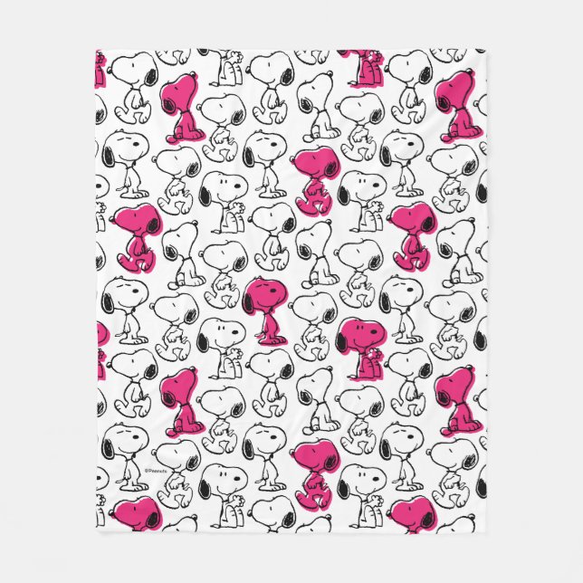 Couverture Polaire Snoopy Black & Magenta Motif (Devant)