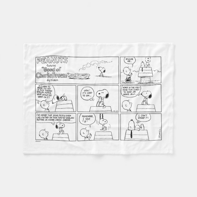 Couverture Polaire Snoopy & Charlie Brown | Muffin anglais (Devant (Horizontal))