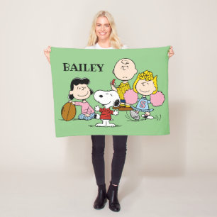 Couverture Polaire Snoopy et Gang Play Football