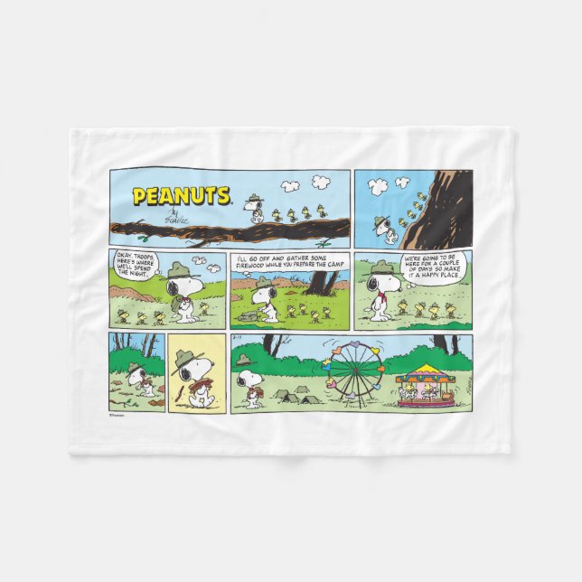 Couverture Polaire Snoopy & Friends | Go Camping (Devant (Horizontal))