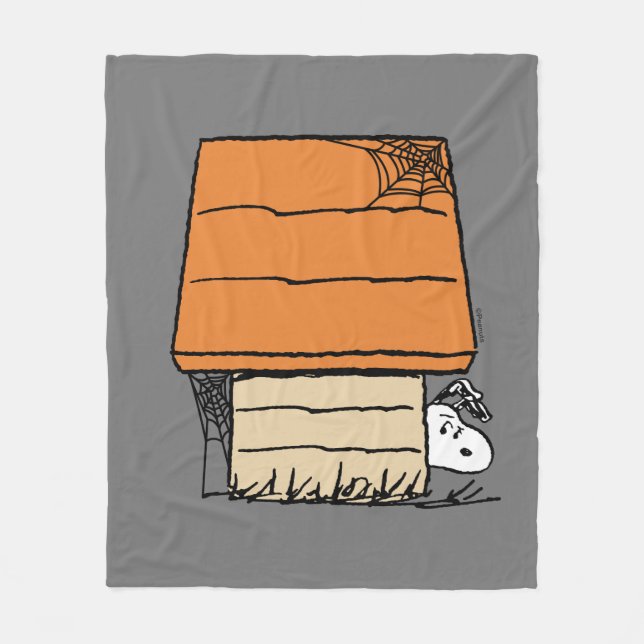 Couverture Polaire Snoopy Halloween Spider Web Doghouse (Devant)