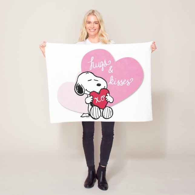 Couverture Polaire Snoopy Hugs & Kisses (En situation)