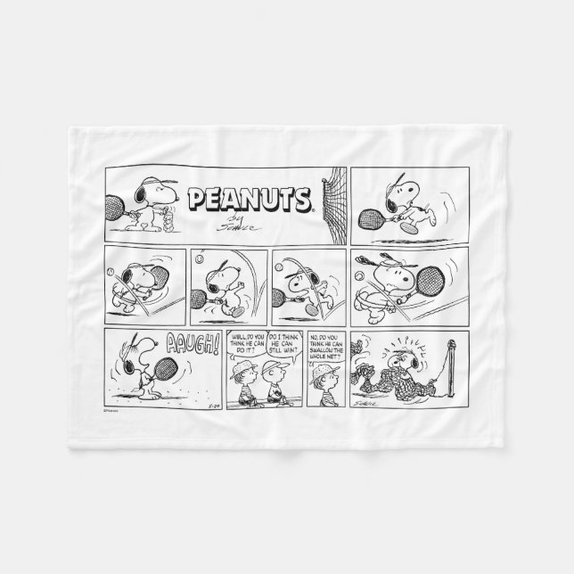 Couverture Polaire Snoopy Joue Au Tennis (Devant (Horizontal))
