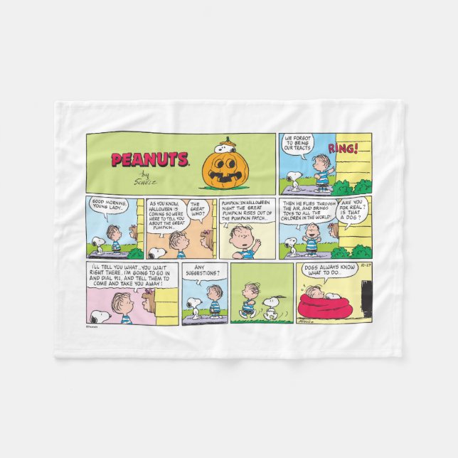 Couverture Polaire Snoopy & Linus | Les grandes nouvelles Citrouilles (Devant (Horizontal))