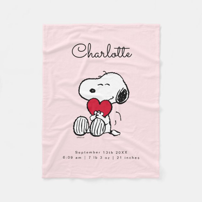 Couverture Polaire Snoopy | Little Sweetheart Baby Fleece Blanket (Devant)