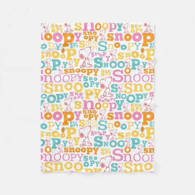 Couverture Polaire Snoopy Pastel Text Pattern (Devant)