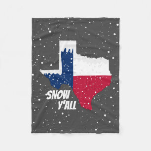 Couverture Polaire Snow Y'all - Texas Map avec neige