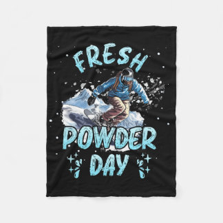 Couverture Polaire Snowboard Fresh Powder Day Funny Snowboard Chil