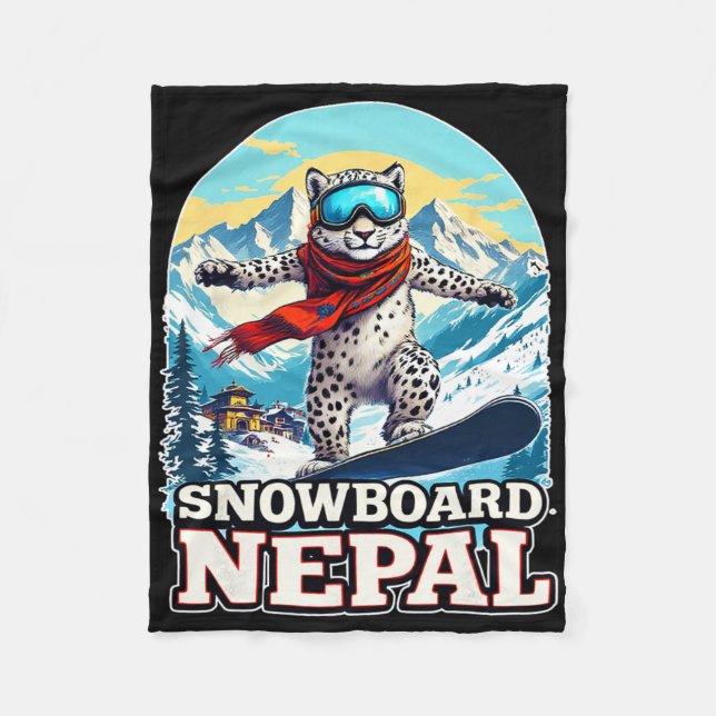 Couverture Polaire Snowboard Snow Leopard Aventure Au Népal (Devant)