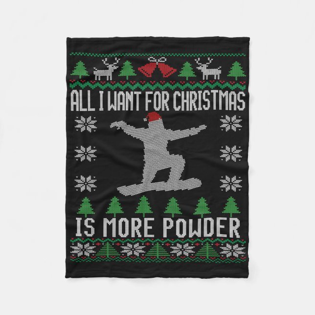 Couverture Polaire Snowboard Vilain Noël Snowboard Cadeau Snowboa (Devant)