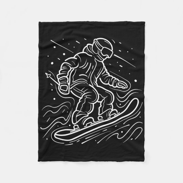 Couverture Polaire Snowboarder Dessin Leçons de Snowboard (Devant)