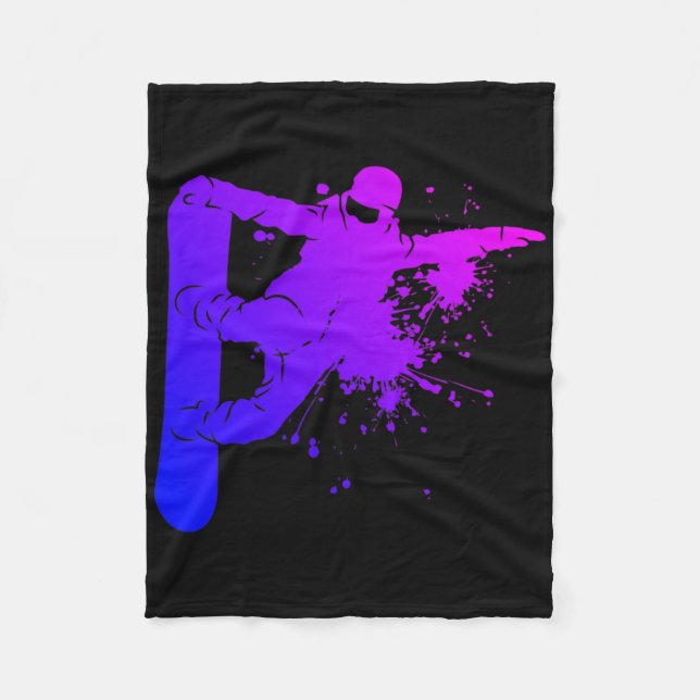 Couverture Polaire Snowboardeur Homme Snowboarding Sports d'hiver  (Devant)