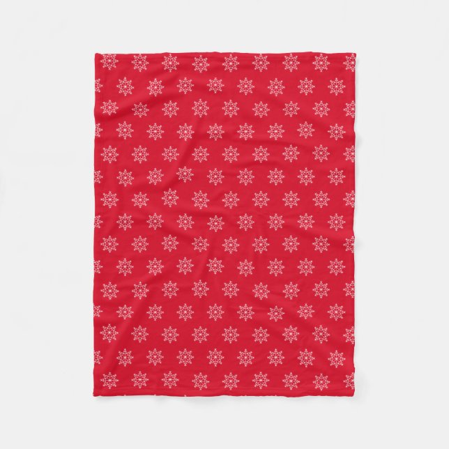 Couverture Polaire Snowflake Motif de vacances Rouge Noël (Devant)