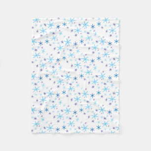 Couverture Polaire Snowflakes Fleece Blanche