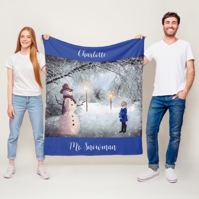 Couverture Polaire Snowman, Ajouter un nom, Noël (En situation)