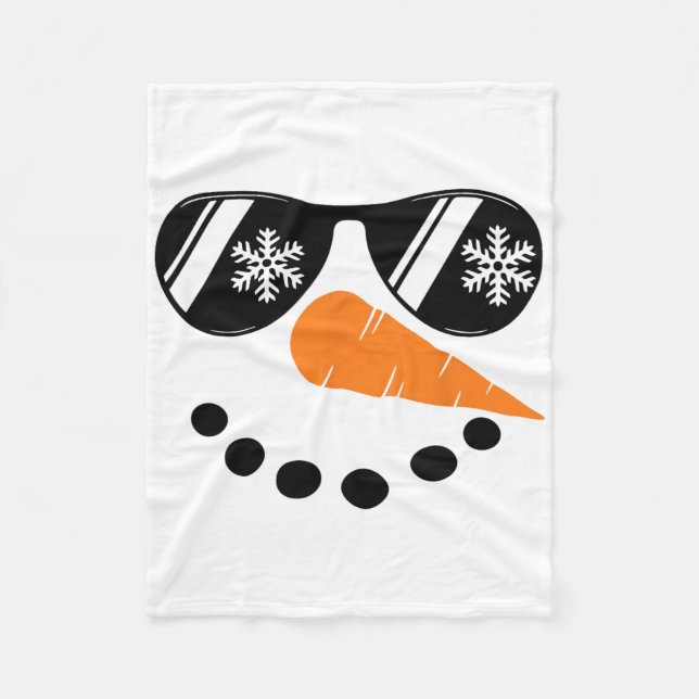 Couverture Polaire Snowman Face Family Christmas Matching Costume Men (Devant)