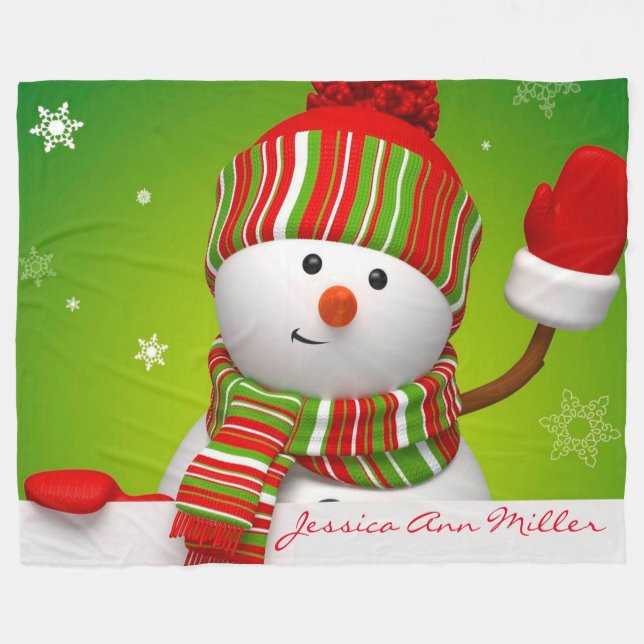 Couverture Polaire Snowman personnalisé (Devant (Horizontal))