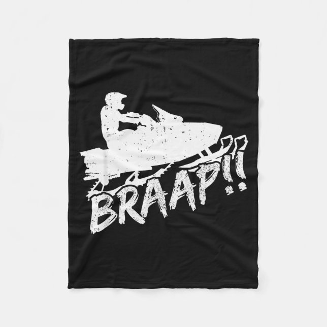 Couverture Polaire Snowmobile Braap Funny Motor Sled Snowmobiling  (Devant)