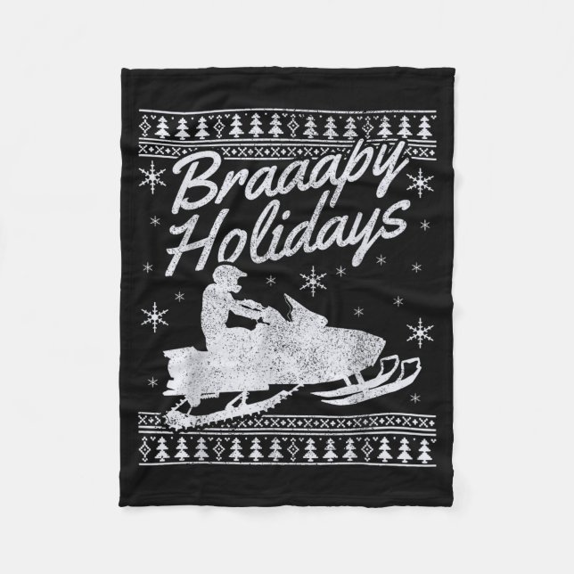 Couverture Polaire Snowmobile Braapy Holidays Funny Braap Ugly Christ (Devant)