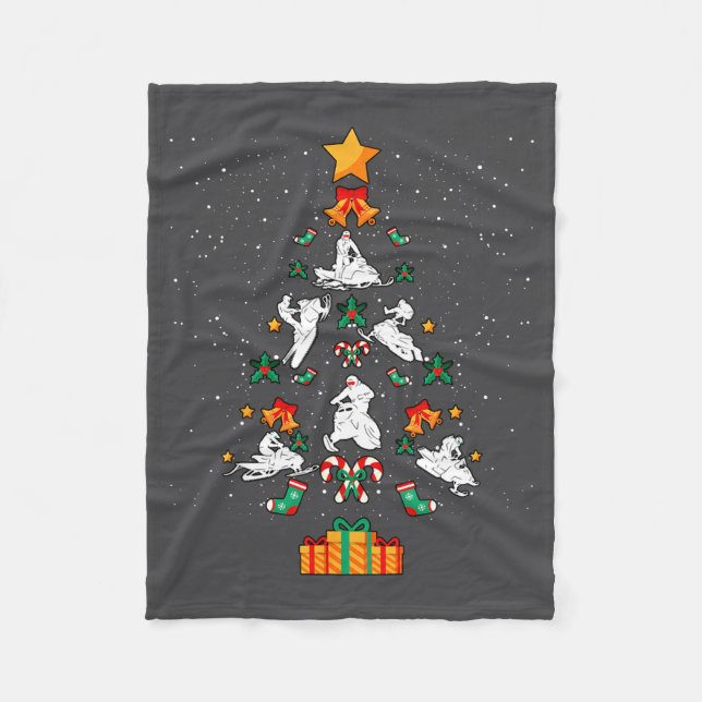 Couverture Polaire Snowmobile Snowmobiling Christmas Tree Xmas  (Devant)