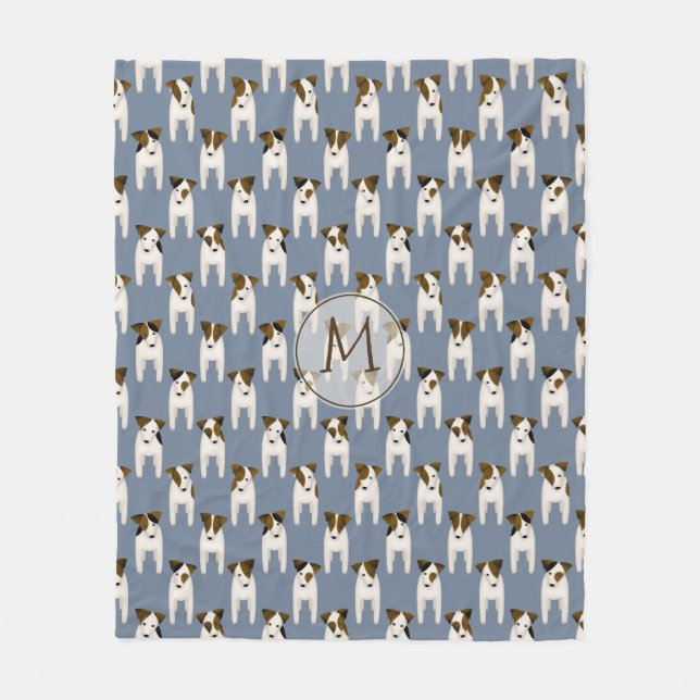 Couverture Polaire Snuggggy Russell Terriers motif monogrammed (Devant)